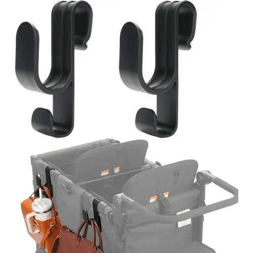 Stroller Hooks for Wonderfold Wagon W2 & W4, Double-Layer Multipurpose Side Hook for Balance Bikes & Bags, Space-Saving Wonderfold Wagon Accessories, 88lbs Load Capacity (2PCS)