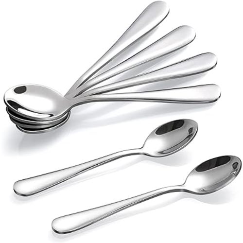 Hiware 6-Piece Demitasse Espresso Spoons, 4 Inches Stainless Steel Mini Coffee Spoons