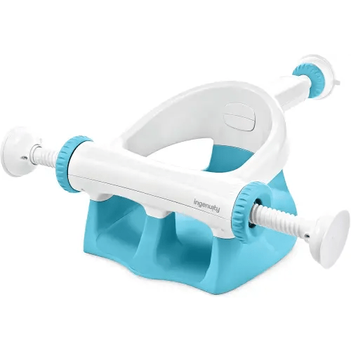 Summer by Ingenuity My Bath Seat for Sit-Up Baby Bathing, Sure & Secure Suction Cups, ASTM Safety Tested & Approved, Backrest for Assisted Sitting, Easy Setup & Storage, Aqua