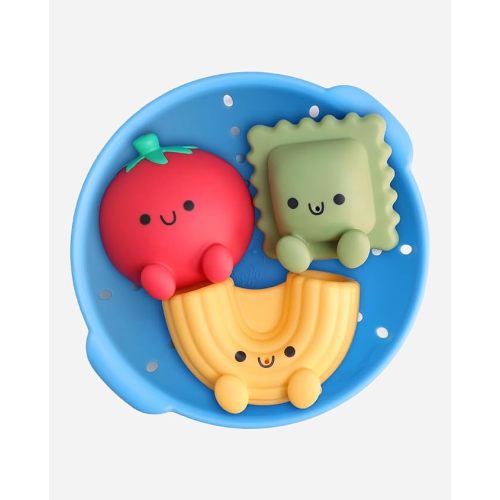 Itzy Ritzy Baby Bath Toys, Squirters & Sprinkle Strainer, Set of 4 (Pasta)