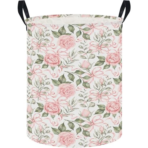 NTAOHAMPER Laundry Hamper,Laundry Basket,Baby Nursery Hamper,Waterproof Storage Bin,Clothes Organizer Basket,Room Decor(Rose)