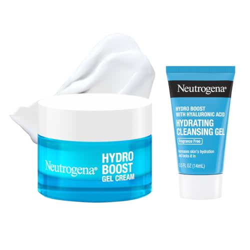 Neutrogena Hydro Boost Hydrating Gel Cream Face Moisturizer, 0.5 fl oz | For Sensitive Skin, Hydrating Gel Cream, Alcohol and Fragrance Free, Hyaluronic Acid, Daily Hydration Routine
