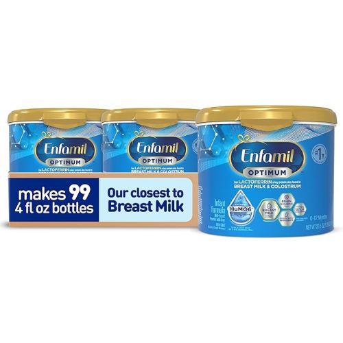 Optimum (Enspire),Our Closest Formula to Breast Milk,Immune-Supporting Lactoferrin and Brain-Supporting DHA Baby Formula,Powder 20.5 Oz Tub,(Pack of 2)