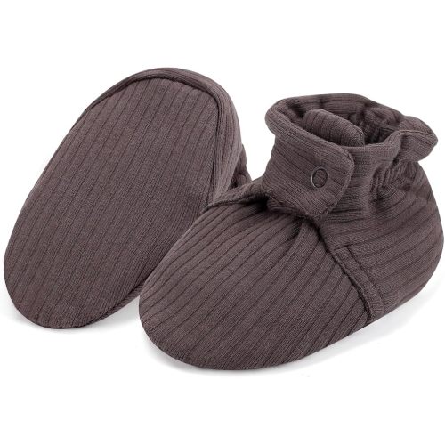 Baby Booties Organic Cotton Infant Bootie Warm Cozy Soft Sock Shoes Adjustable Boots for Newborn Boys Girls