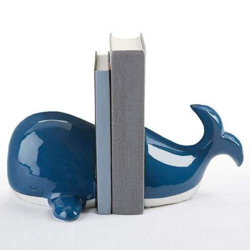 Whale Porcelain Bookends