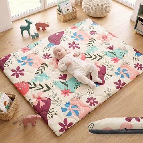 1.6" Thick Baby Play Mat, 71x59 Removable & Machine Washable Cover