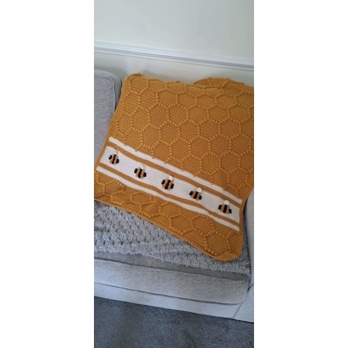 Crochet pattern for Bumble Bee Blanket, PDF file, UK and US terms