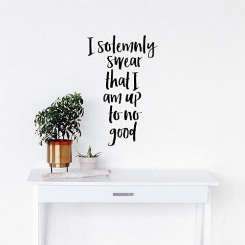 Vinyl Wall Art Decal - I Solemnly Swear That I Am Up to No Good - 22.5" x 14" - Harry Potter Inspired Quote for Children's Little Kids Home Apartment Bedroom Nursery Playroom Daycare Wall Door