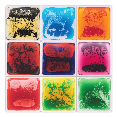 Art3d Liquid Fusion Activity Play Mat for Kids, Pack of 9 Tiles 12" X 12", Multi-Color, Round Corner