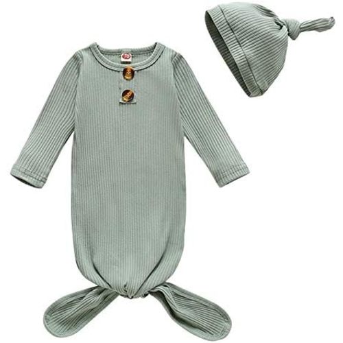 Newborn Baby Nightgown Coming Home Outfits Long Sleeve Sleeping Bags Pajama Set Swaddle Blanket Sleepwear