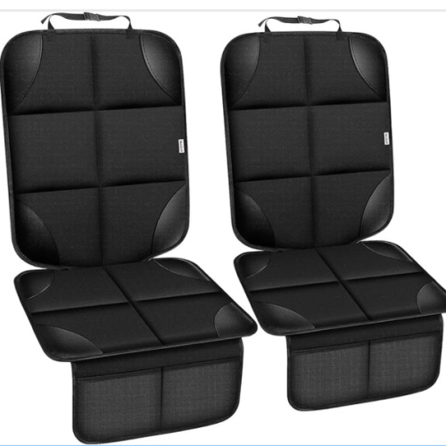 Meolsaek Car Seat Protector for Child Car Seat, Durable 600D Fabric Waterproof Car Seat Cover with Thick Pad Non-Slip Backing (No Imprints) (2 pcs -Black)
