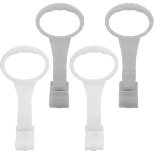 Veemoon Baby Pull up Rings 4 Pcs Toddler Crib Handles Infant Standing Safety Ring Lightweight Plastic Walking Aid for Learning to Walk Practice with Smooth Rounded Edges