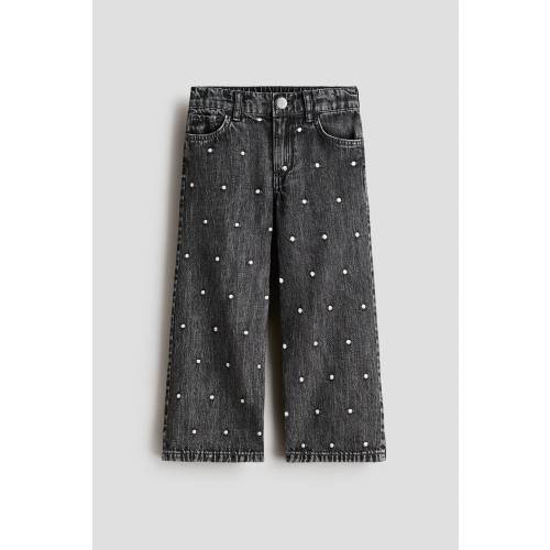 WIDE-LEG JEANS WITH MOTIF DETAILS