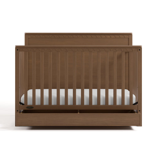 Graco Sasha 5-In-1 Convertible Crib With Drawer & Reviews | Birch Lane | Hazelnut