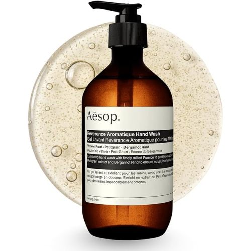Aesop Reverence Exfoliating Hand Wash | Gentle Daily Exfoliating Cleanser with Bergamot & Vetiver Root to Renew & Smooth Skin | 500mL / 16.9oz