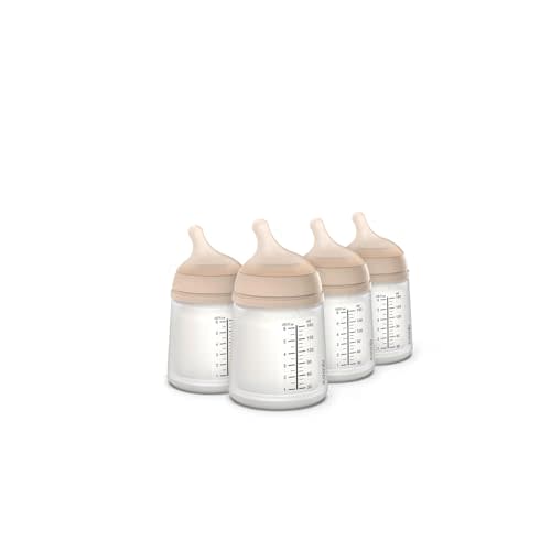 Suavinex Zero Zero Anti Colic Baby Bottle, No 1 Spanish Baby Bottle Brand, Minimizes Bottle Rejection & Nipple Confusion, Perfect for Breastfeeding Babies, 6oz/180mL, Light Tone, Adaptable Flow Nipple