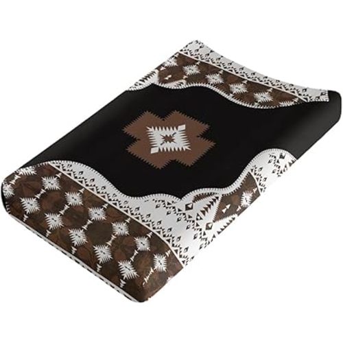 Wanyint Vintage Aztec Print Changing Pad Cover,Soft Unisex Diaper Change Table Sheets,Neutral Fitted Baby Changing Pad Cover-Fits 32"x16" Contoured Pad for Babies