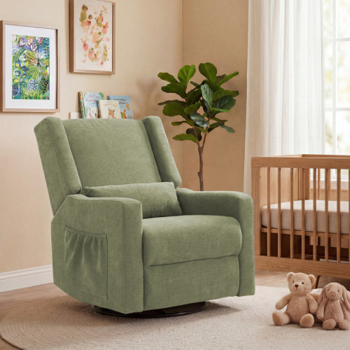 Latitude Run® Tucker Upholstered Glider Recliner Rocking Chair Swivel for Nursery & Living Room & Reviews | Wayfair