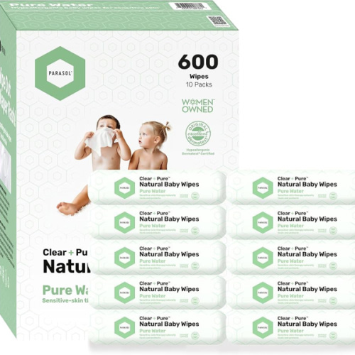 Parasol Baby Wipes, 600 Count (10 Packs of 60)