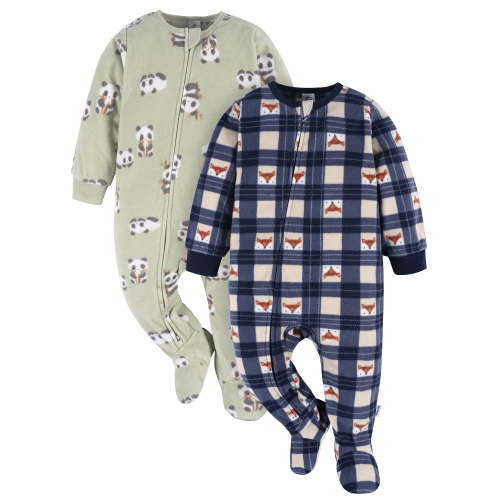 Gerber Baby and Toddler Neutral Microfleece Blanket Sleeper Pajamas, 2-Pack, Sizes 0/3 Months -5T