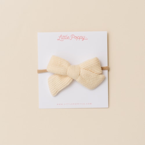 Sandstone Knit Bow for girls, Summer Bow – Little Poppy Co.