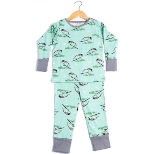 Official Charley Harper Art Studio | Black & White Warbler Grow-With-Me Pajamas - Children's Sleepwear - Apparel & Accessories - Products | the source for artwork from Charley, Edie, and Brett Harper