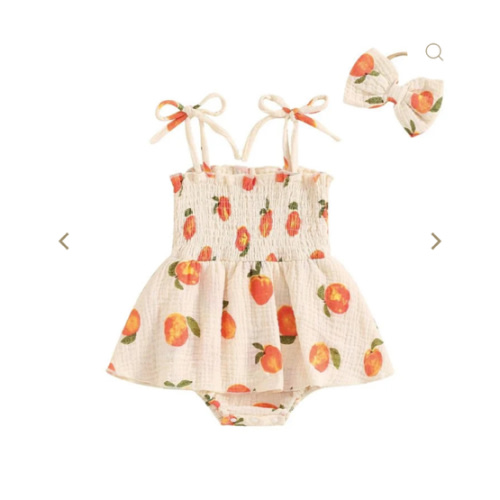 Peachy Keen Onesie Dress & Bow – The Ollie Bee