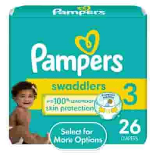 Pampers Swaddlers Baby Diapers Size 3, 26 Count (Select for More Options)