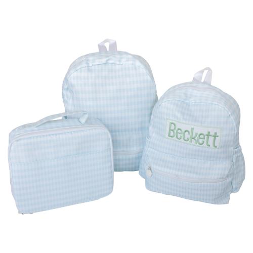 Monongram Personalized Gingham Backpack Lunch, Diaper Bag, Custom Kids Backpack, Ruffle Name Backpack, Preschool Backpack, Toddler Bookbag