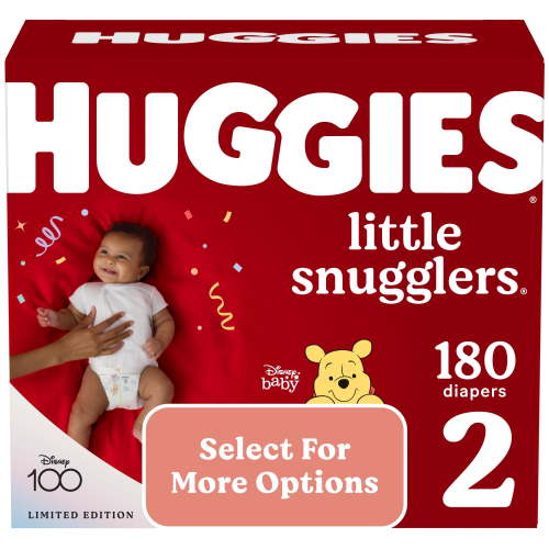 Huggies Little Snugglers Baby Diapers, Size 2, 180 Ct