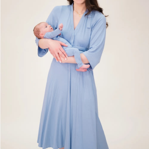 Lila Labor & Postpartum Gown in Periwinkle Blue