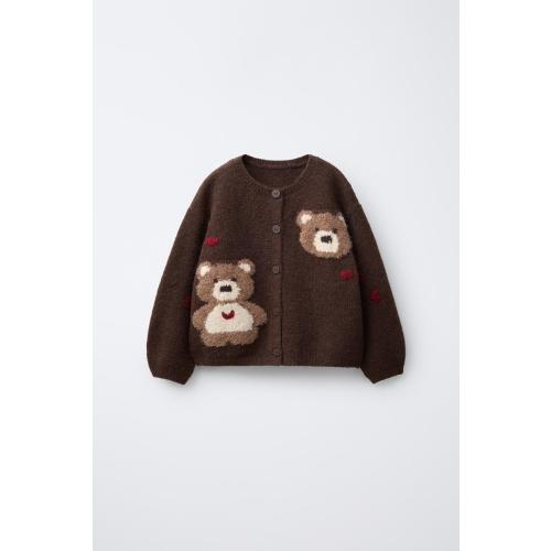 BEARS AND HEARTS CARDIGAN - Chocolate | ZARA United States