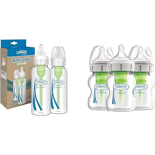 Dr. Brown's Natural Flow Options+ Glass Baby Bottles Bundle (2-Pack)