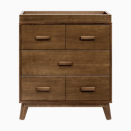 babyletto Scoot 3-Drawer Changer Dresser with Removable Changing Tray - Natural Walnut
