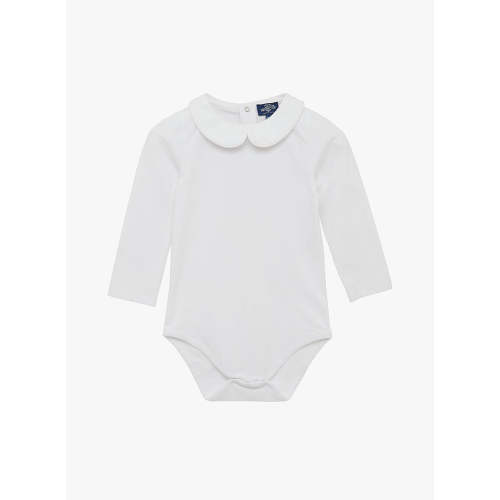 Baby Long Sleeved Milo Bodysuit in White | Trotters London – Trotters Childrenswear USA