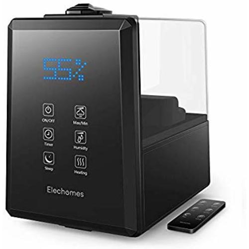 Elechomes UC5501 Ultrasonic Humidifier 6L Vaporizer Warm and Cool Mist for Large Room Baby Bedroom with Remote, Customized Humidity, LED Touch Display, Sleep Mode, 12-45 Hours, 550ml/h Max Humidity