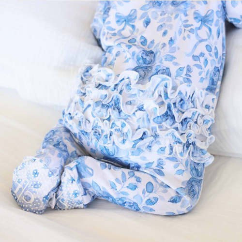 Betsy's Blooms Ruffle Zipper Footie