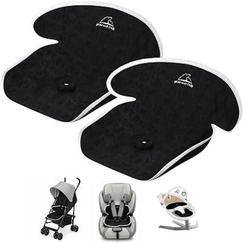 Bear and Care - Piddle Pads - Strollers, Bouncers & Car Seat Pad, Waterproof & Machine-Washable Cover on Car Potty for Toddler Toilet Training (Black, Pack of 2)