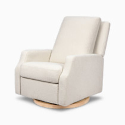 Namesake Crewe Electronic Recliner and Swivel Glider - Ivory Boucle With Light Wood Base