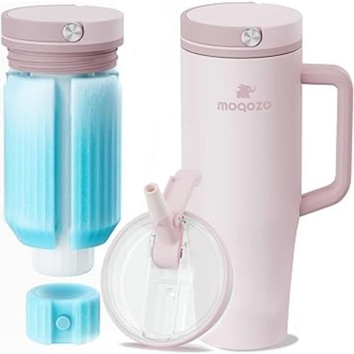 Reuseable Breastmilk Storage Bottle, Portable Breast Milk Cooler for Outdoor Travel TSA Approved, 40oz Larger Capacity Chiller Container Keeps Milk Fresh for 24+ Hours (Pink)
