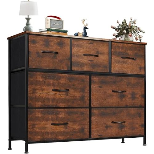 OLIXIS Dresser for Bedroom with 7 Drawers, Wide Fabric Dresser for Storage and Organization, Bedroom Dressers, Chest of Drawers for Living Room, Closet