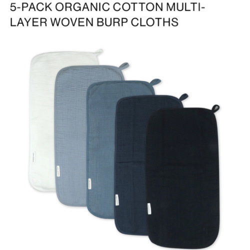 5-Pack Organic Cotton Multi-layer Woven Burp Cloths | Honest Baby Clothing