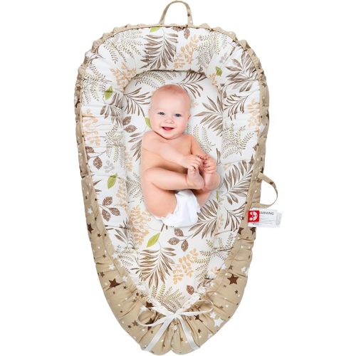 Baby Lounger for Newborn - Portable Infant Seat with Breathable Cover, Adjustable Cotton Bed for Floor Play & Travel | Newborn Essentials Gift 0-24M