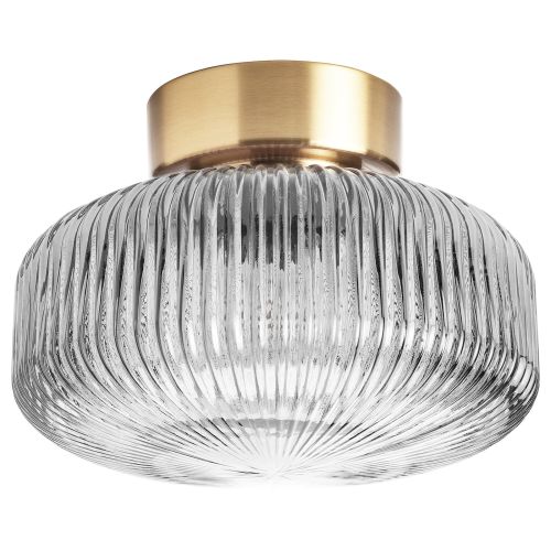 SOLKLINT Ceiling lamp - brass/gray clear glass 11 "