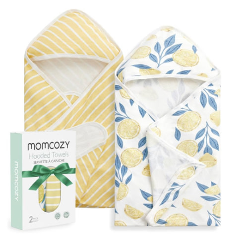 Momcozy Baby Towel with Hooded - Ultra Soft & Absorbent Large Bath Towel Set for Comfort & Gentle on Baby's Skin - Med Thick& Durable -Shower Gift & Bath Essential for Newborn, Infant, Toddler
