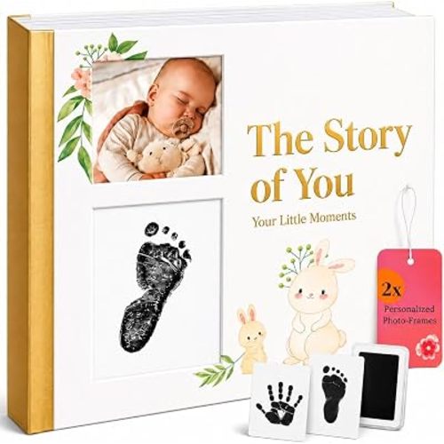 Premium Baby Memory Book for Boy or Girl, Milestone Journal & Scrapbook