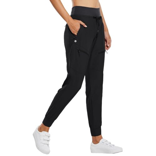 baleaf Women's Joggers Lightweight Hiking Pants High Waist 5 Zipper Pockets Quick Dry Travel Athletic UPF50+