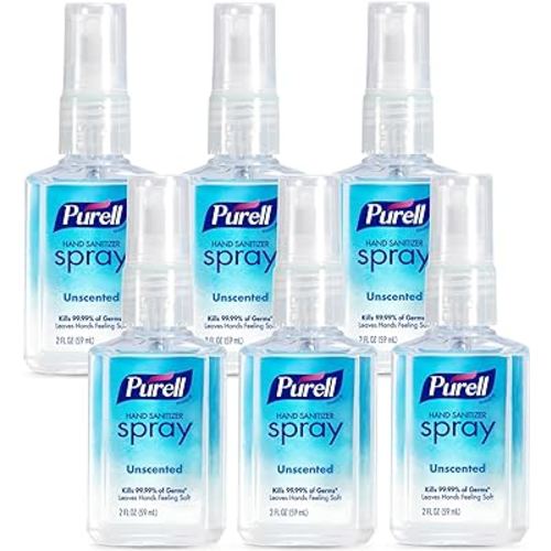 PURELL Advanced Hand Sanitizer Spray, Unscented, 2 fl oz Travel-Size Spray Bottle (Pack of 6) – 2023-04-EC