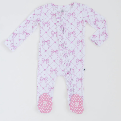 Take A Bow Ruffle Footie