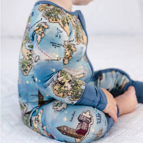 Neverland Map Bamboo Sleeper - Little Crowns & Capes